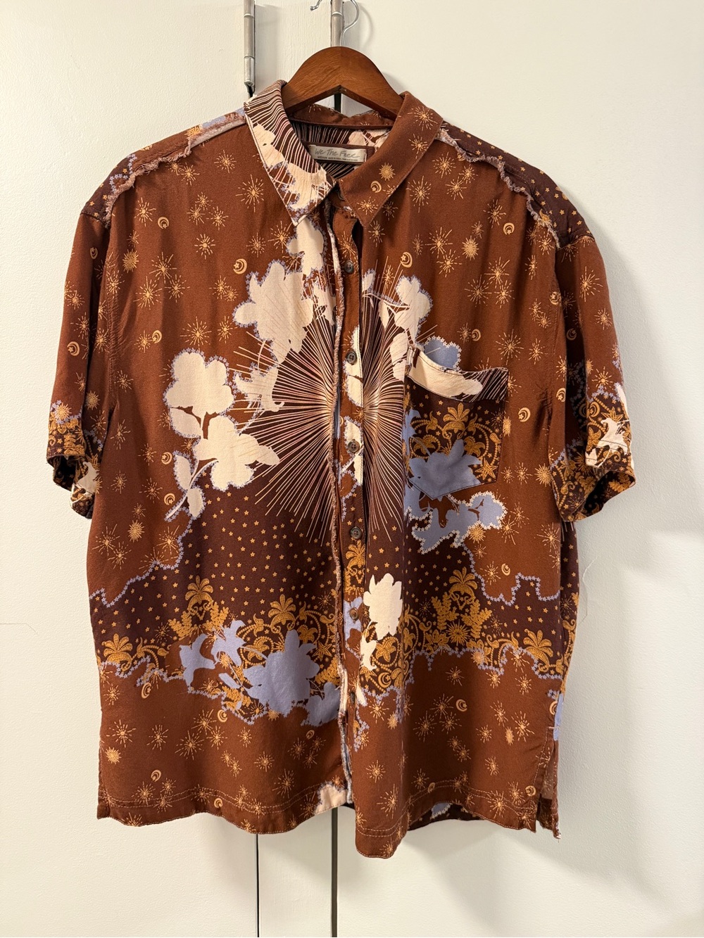SOLD! We The Free Short-Sleeve Button-Up Blouse